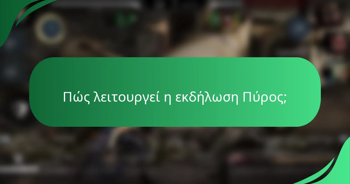Πώς λειτουργεί η εκδήλωση Πύρος;